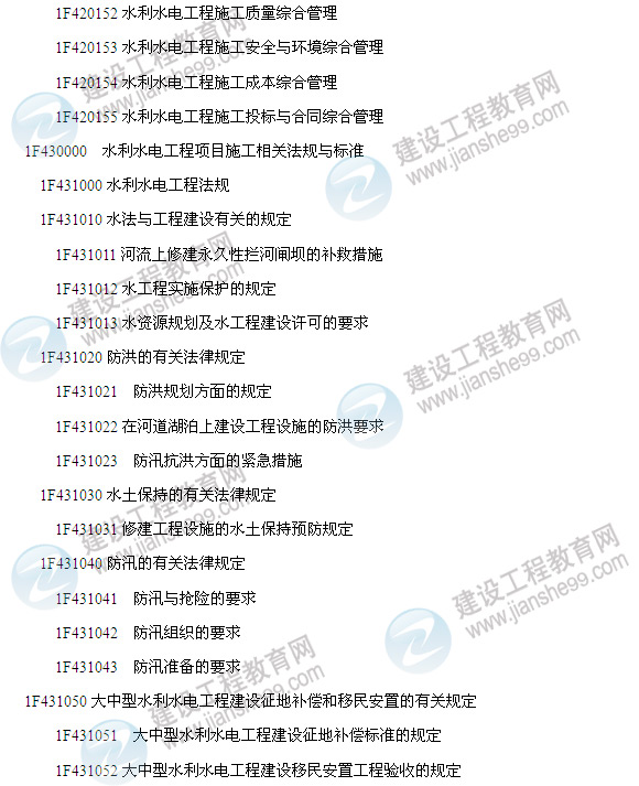 2014年一建水利水电工程管理与实务大纲