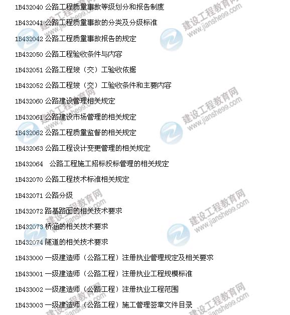 2014年一级建造师公路工程管理与实务大纲