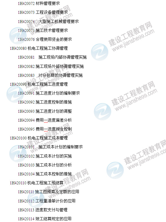 2014年一建机电工程管理与实务考试大纲_建设