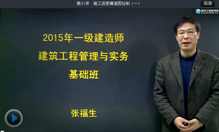 2015一级建造师张福生老师《建筑工程管理与实务》辅导开课