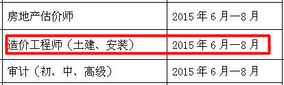 南通人事考试网公布2015年造价工程师报名时间
