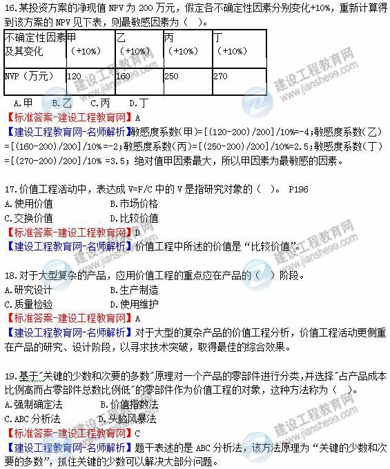 2012年造价工程师《理论与法规》试题及详细答案解析（2）