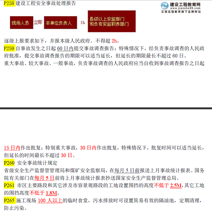 重要内容：2015年一级建造师《建设工程项目管理》数字考点