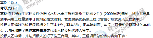 2012年一级建造师水利水电工程试题及答案(案例四)