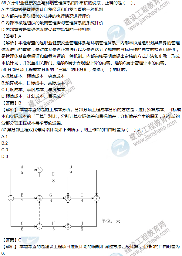 2013年一级建造师项目管理试题及答案(51-60题)