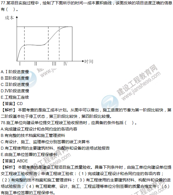 2013年一级建造师项目管理试题及答案(71-80题)