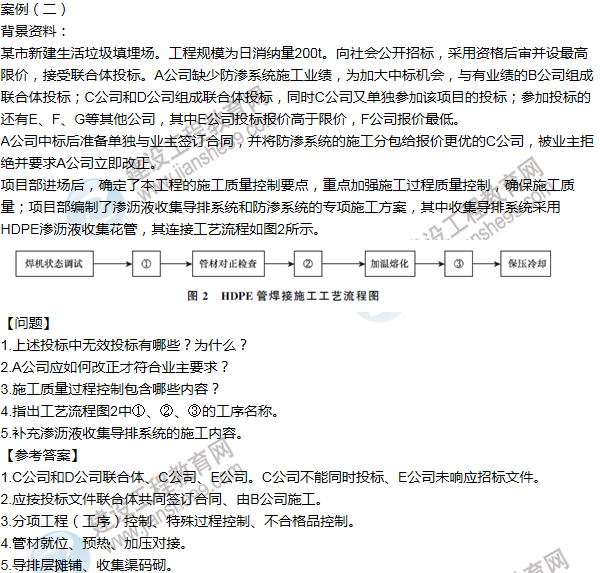 2014年一级建造师市政工程试题及答案(案例二)