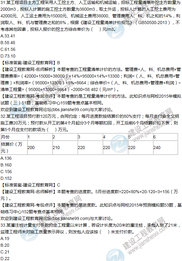 2015年一级建造师工程经济试题及答案(31-40题)