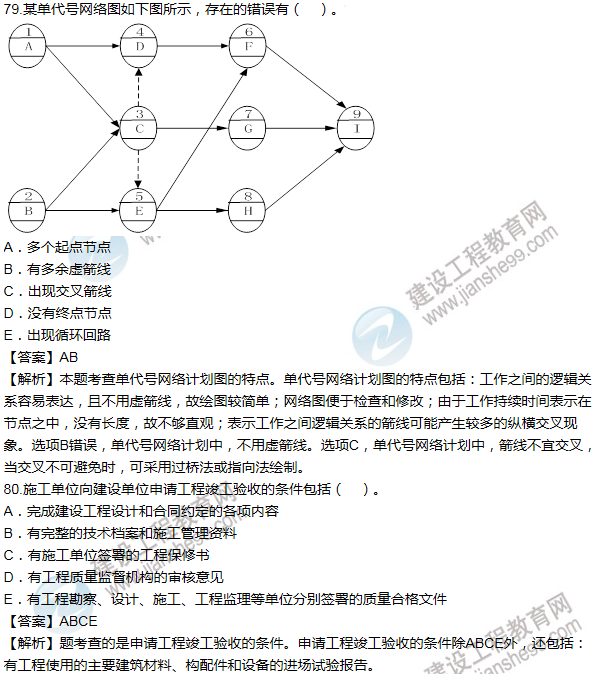 2014年一级建造师项目管理试题及答案(71-80题)