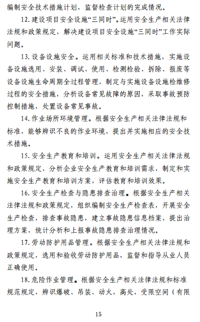 中级注册安全工程师《安全生产管理》考试大纲(征求意见稿)