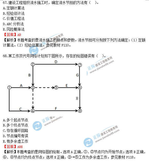 2018年造价工程师考试造价管答案解析