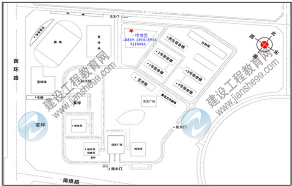 2014盐城二级建造师报名市直审核点（盐城高等师范学校）线路图 