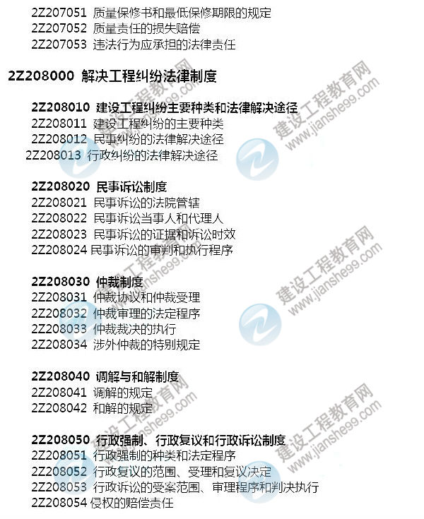 2014年二级建造师《法规及相关知识》新教材大纲