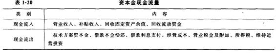 技术方案现金流量表