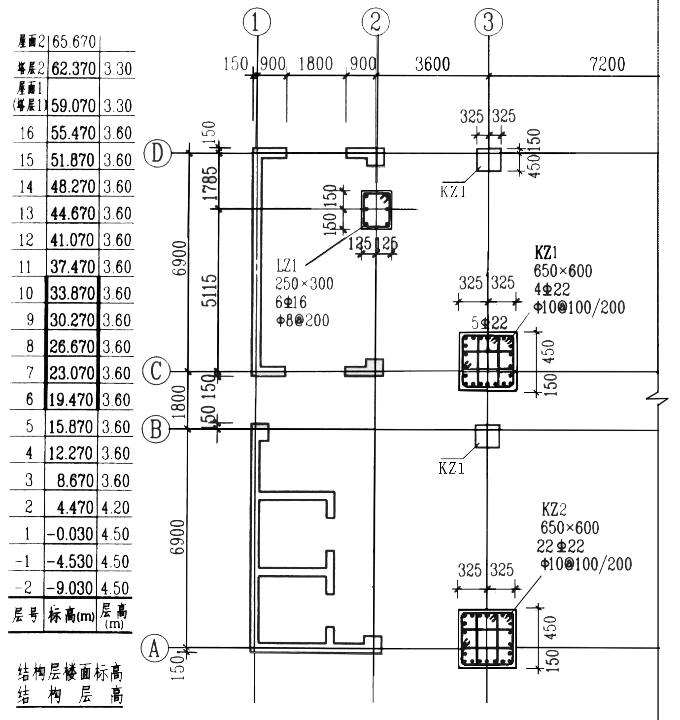 柱平法施工图标注图片