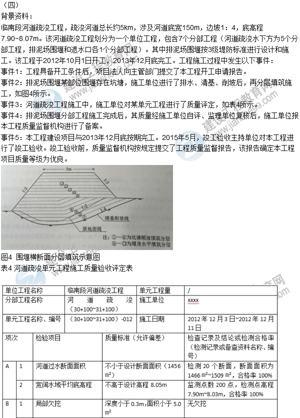 全网首发：2016二建《水利水电工程管理》试题及答案（案例题）
