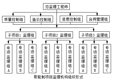 监理《理论与法规》：职能制项目监理机构组织形式