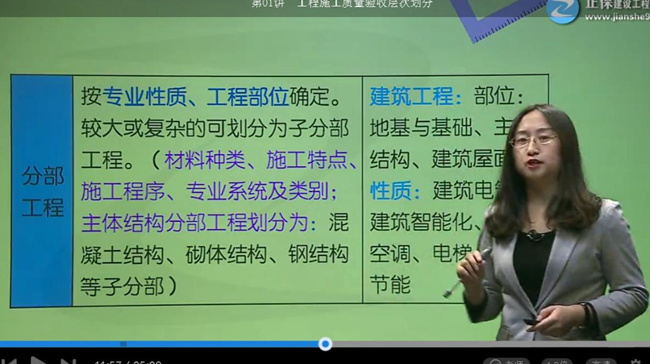 2017年监理《质量控制》试题点评：分部工程的划分