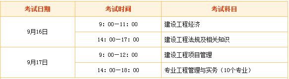福建2018年一级建造师考试时间是什么时候？