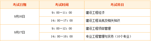 重庆2018年一级建造师考试时间是什么时候？