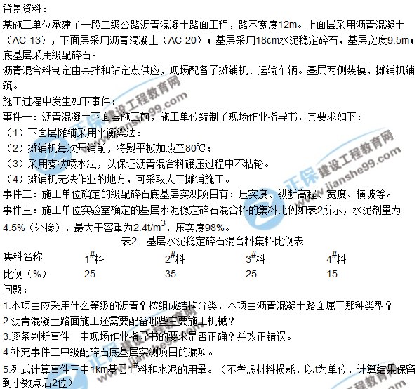 2018年二建《公路工程管理与实务》试题及答案解析
