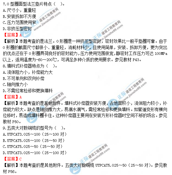 2018年造价工程师考试安装计量答案解析