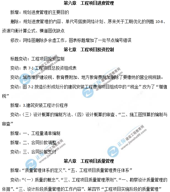 2019年咨询工程师《工程项目组织与管理》教材变动说明