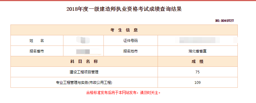 2018年一建成绩 大家晒起来 