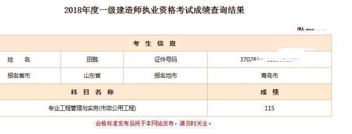 2018年一级建造师考试通过情况