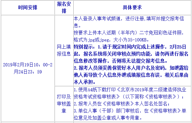 2019年北京二级建造师报名时间公布