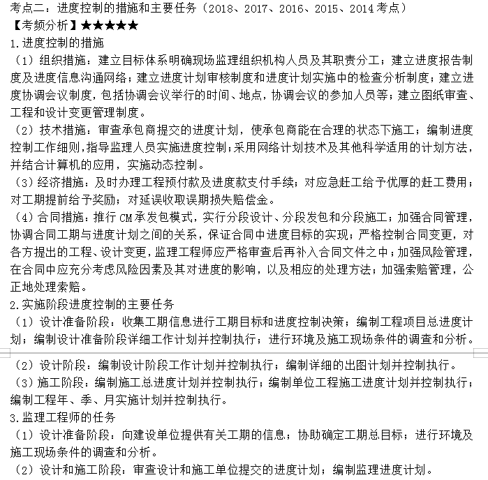 监理工程师考点