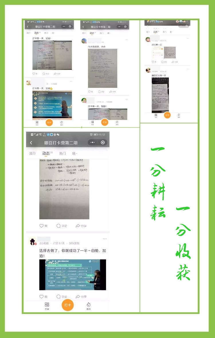 娜豆打卡营二期学员打卡情况