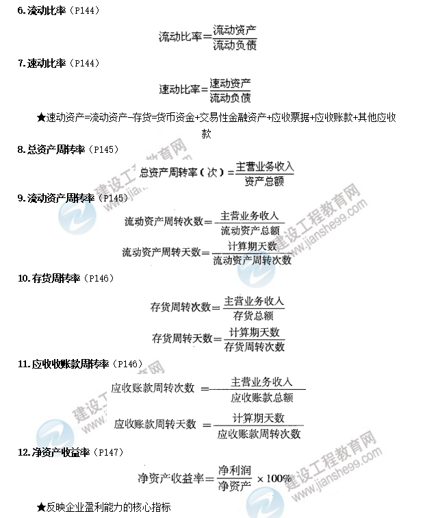 一建经济公式1