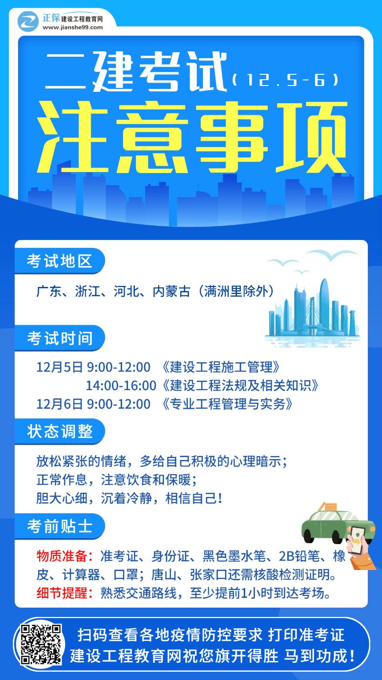 二建考前注意事项海报