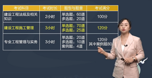 2022年山东二级建造师考试题型题量及分值占比