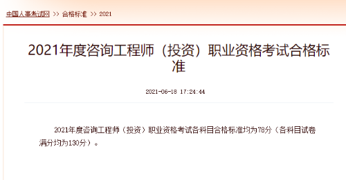 2021年湖南省咨询工程师考试成绩查询