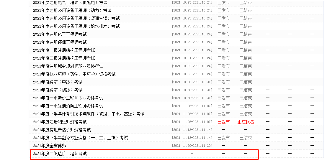 【预测】安徽2021年二级造价师考试将于12月举行？