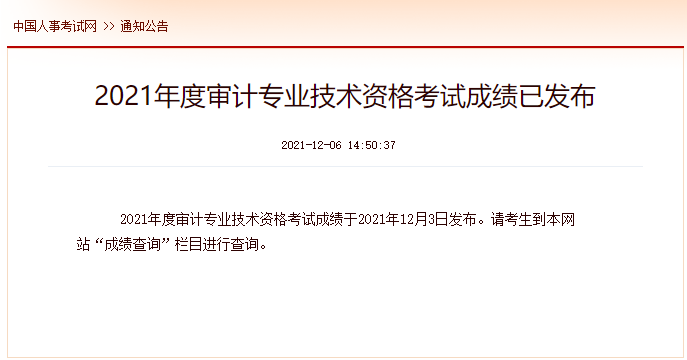 审计成绩公布