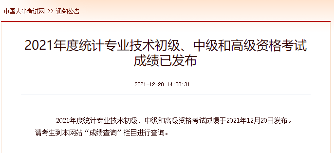 统计成绩公布