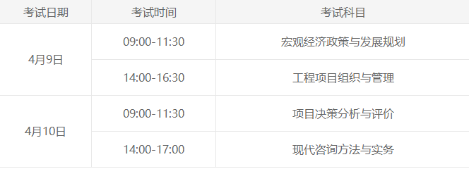 咨询工程师考试时间 咨询工程师考试时间