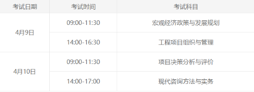 咨询工程师考试时间 咨询工程师考试时间