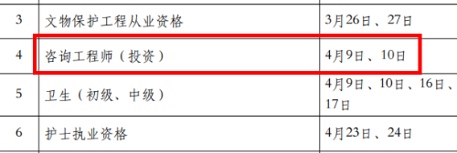 咨询工程师考试时间