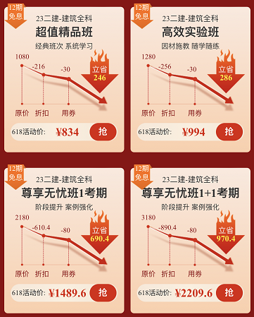 二建618优惠课程