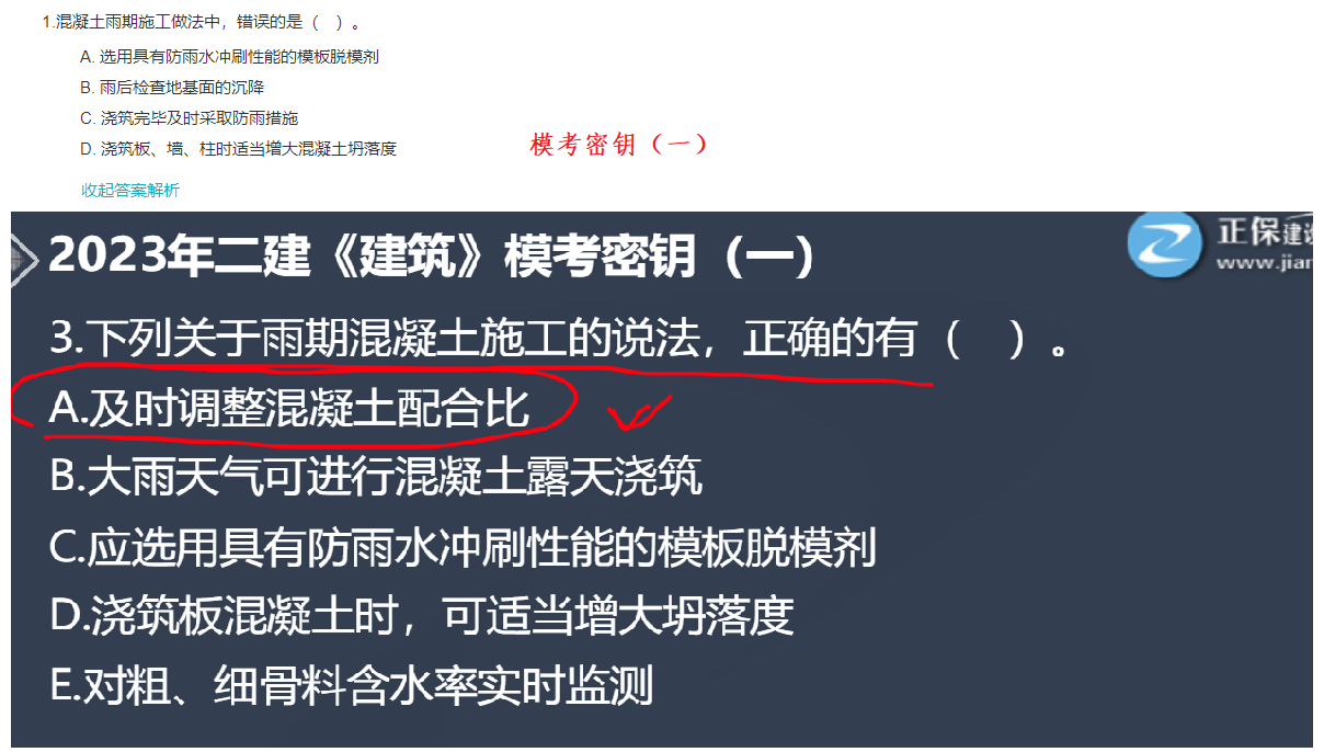 建筑实务考情分析1