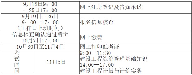 江西2023年二级造价工程师考试报名时间及考试时间公布