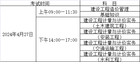 二造考试时间表