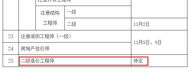 河南二造考试时间