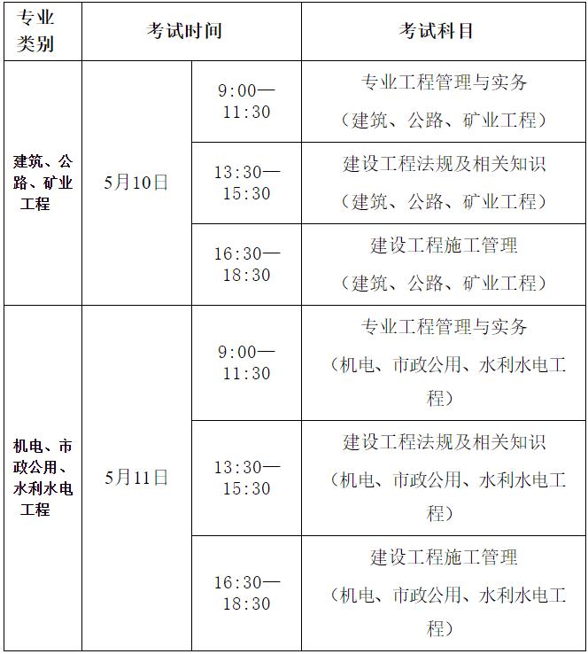 辽宁二建考试安排