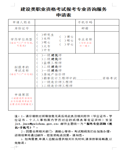 申请表