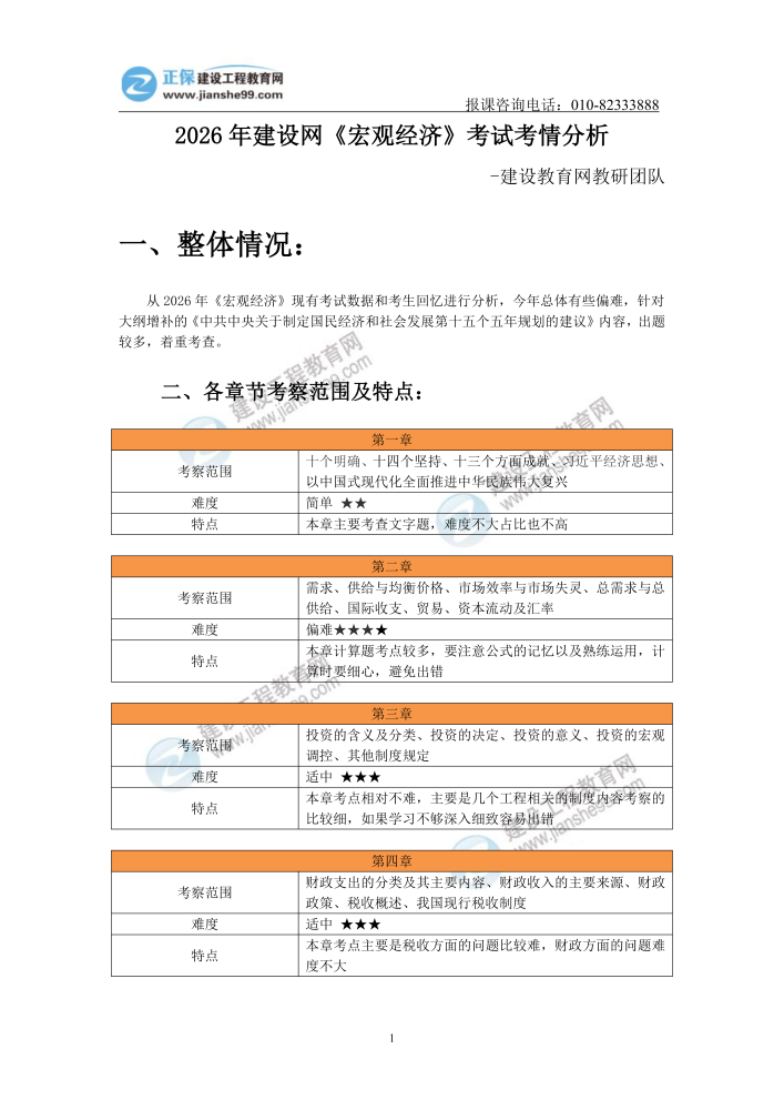 2026 年咨询工程师《宏观经济》考试考情分析